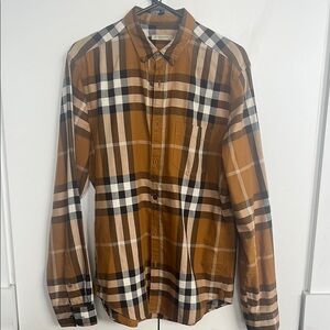 Burberry Brown and Black Casual Button Down Shirt